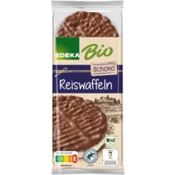 Edeka Reiswaffeln Schoko, BIO, Gepuffter Reis Mit Vollmilchschokolade, 100g