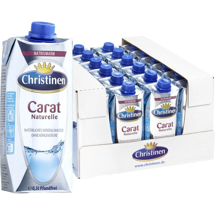Christinen Mineralwasser Bio-Carat Naturelle, Ohne Kohlensäure, Je 0,5 Liter, 24 Stück 1 Christinen Mineralwasser Bio-Carat Naturelle, Ohne Kohlensäure, Je 0,5 Liter, 24 Stück