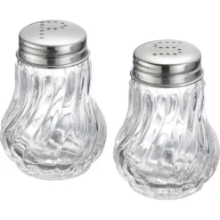 Westmark Salz-und-Pfefferstreuer Berlin 65362270, Set, Aus Glas / Edelstahl, Transparent