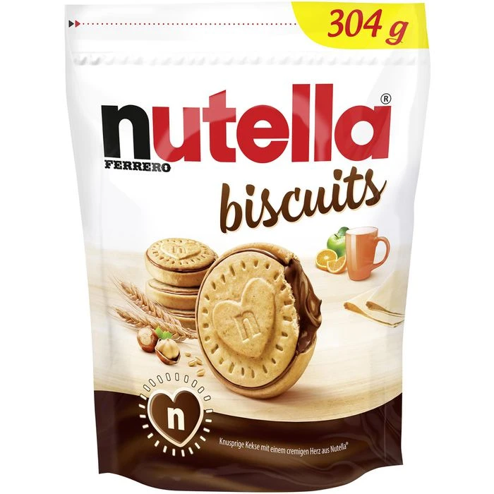 Nutella Kekse Biscuits, Mit Cremigem Nutella-Kern, 304g 1 Nutella Kekse Biscuits, Mit Cremigem Nutella-Kern, 304g