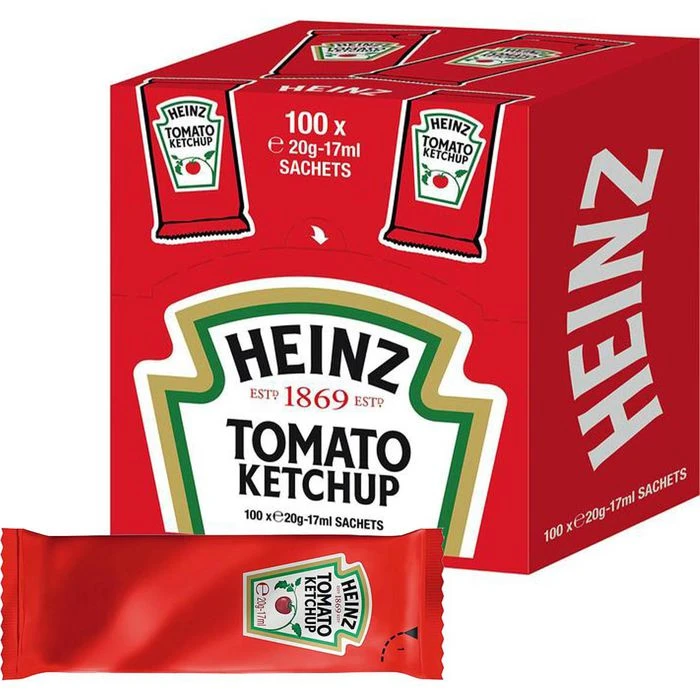 Heinz Ketchup Tomatenketchup, Je 17ml, 100 Portionsbeutel 1 Heinz Ketchup Tomatenketchup, Je 17ml, 100 Portionsbeutel