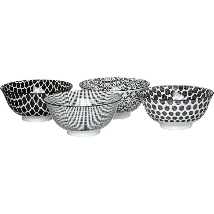 Ritzenhoff&Breker Müslischale Takeo, Porzellan, Schwarz / Weiß, 15,5cm, Set, 4 Stück 1 Ritzenhoff&Breker Müslischale Takeo, Porzellan, Schwarz / Weiß, 15,5cm, Set, 4 Stück