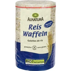 Alnatura Reiswaffeln Gesalzen, BIO, Gepuffter Reis Mit Meersalz, 100g