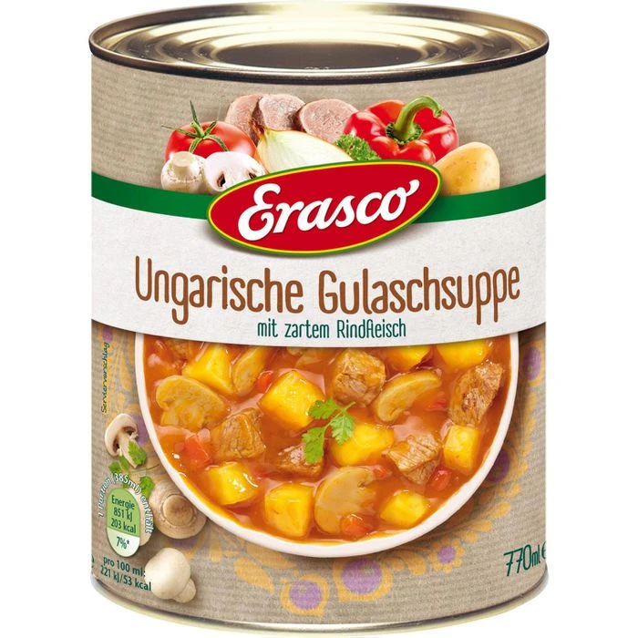 Erasco Fertiggericht Ungarische Gulaschsuppe, 770g 1 Erasco Fertiggericht Ungarische Gulaschsuppe, 770g