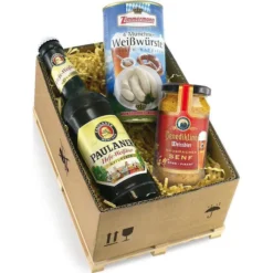 Geschenkset Mini-Palette Brotzeit, Bayrische Brotzeit Mit Weißwurst, Bier Und Senf
