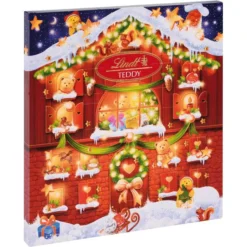 Lindt Adventskalender Kleiner Teddy, Mit Erlesener Lindor Schokolade, 128g
