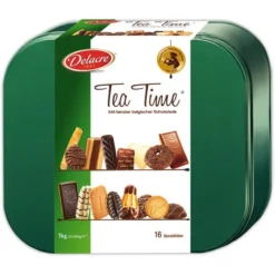 Delacre Kekse Tea Time Gebäckmischung, In Blechdose, 16 Sorten, 1000g