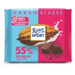 Ritter-Sport Tafelschokolade Die Milde 55% Ghana, 100g