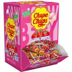 Chupa-Chups Lutscher Strawberry Love, 1800g (1,8kg), 150 Stück