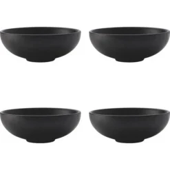 Maxwell & Williams Maxwell&Williams Müslischale Caviar Black AX0079, Premium-Keramik, Schwarz, 15,5cm, Set, 4 Stück