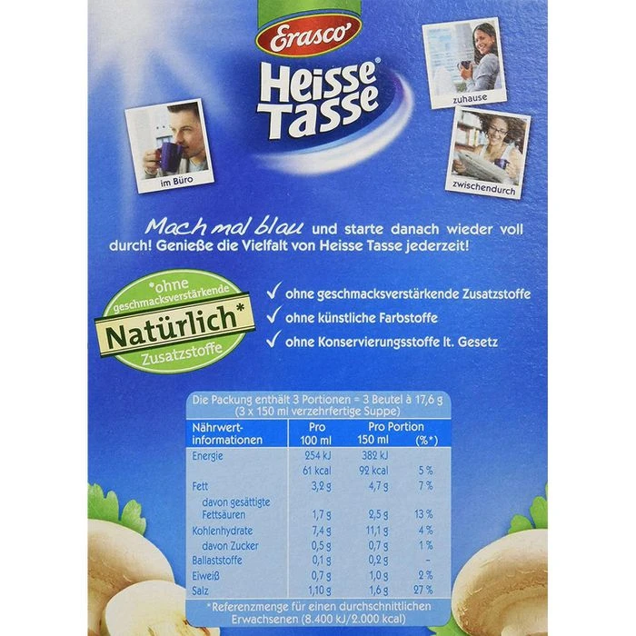 Erasaco Fertiggericht Heisse Tasse, Champignoncreme, Je 150ml, 3 Stück 3 Erasaco Fertiggericht Heisse Tasse, Champignoncreme, Je 150ml, 3 Stück – Bild 3
