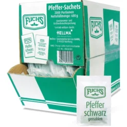 Fuchs Pfeffer Pfeffer-Sachets, Schwarz, Gemahlen, 2000 Stück