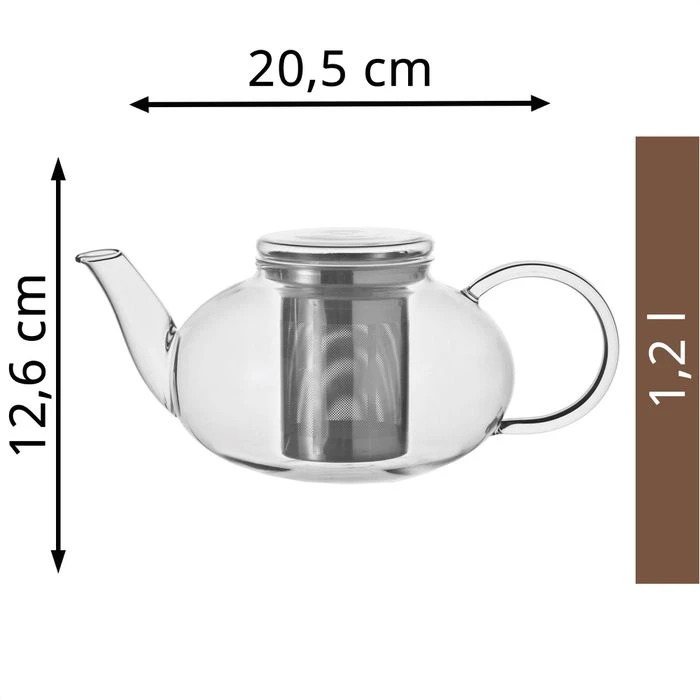 Leonardo Tee-Kanne Moon 070400, Glas, Mit Edelstahl-Sieb, Transparent, 1,2 L 2 Leonardo Tee-Kanne Moon 070400, Glas, Mit Edelstahl-Sieb, Transparent, 1,2 L – Bild 2