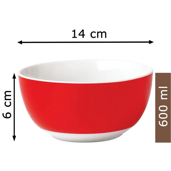 Van-Well Müslischale Vario, Porzellan, Rot, 14cm, Set, 6 Stück 2 Van-Well Müslischale Vario, Porzellan, Rot, 14cm, Set, 6 Stück – Bild 2