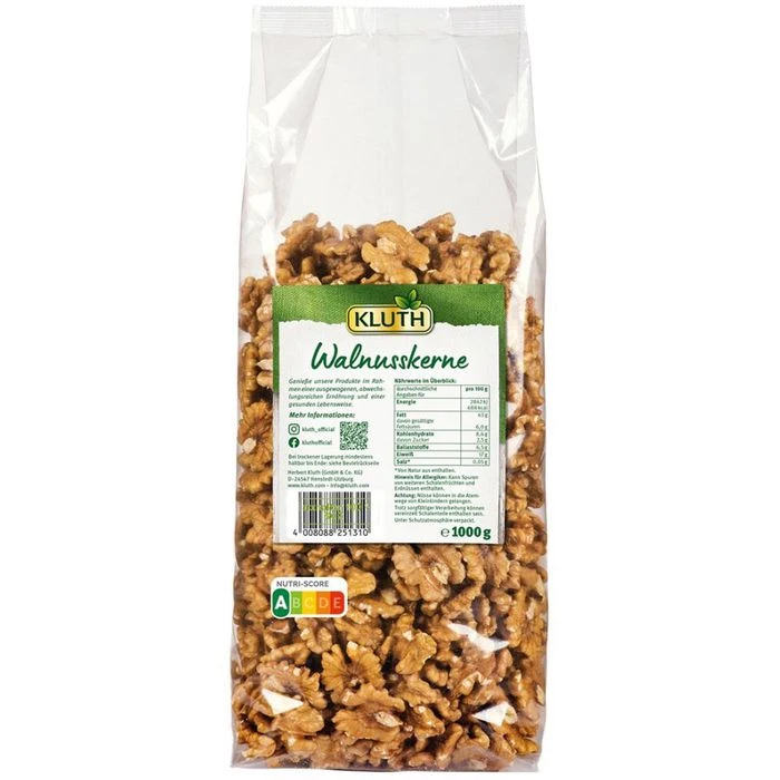 Kluth Walnüsse Walnusskerne, Ohne Schale, Naturbelassen, 1kg 1 Kluth Walnüsse Walnusskerne, Ohne Schale, Naturbelassen, 1kg