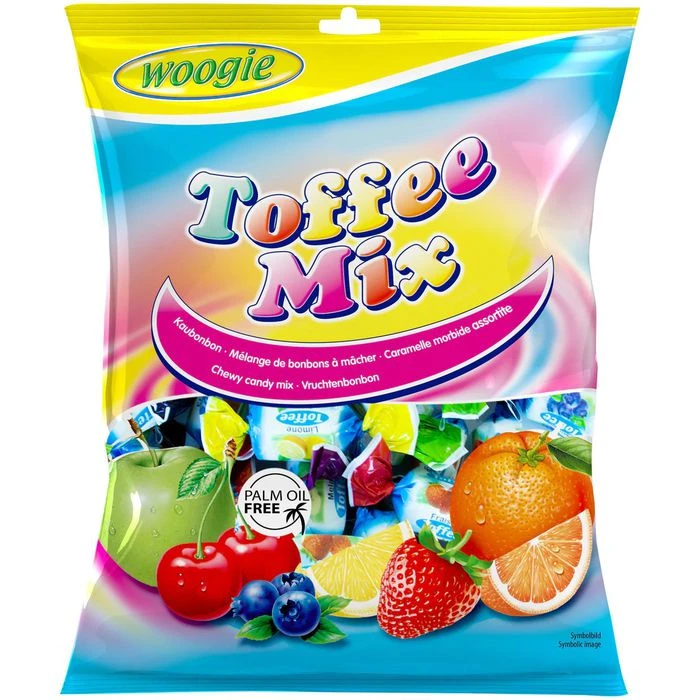 Woogie Kaubonbons Toffee Mix, Mit Fruchtgeschmack, 250g 1 Woogie Kaubonbons Toffee Mix, Mit Fruchtgeschmack, 250g