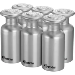 Bartscher Salz-und-Pfefferstreuer 680655, 650ml, Aluminium, Extra Groß, Set, 6 Stück