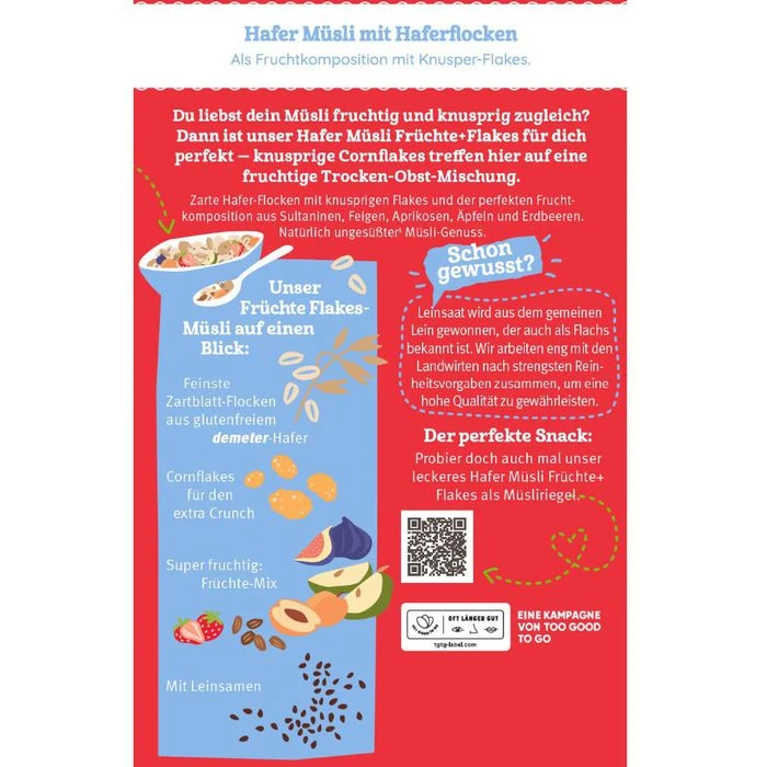 Bauckhof Müsli Hafermüzli Früchtetraum, BIO, 425g 2 Bauckhof Müsli Hafermüzli Früchtetraum, BIO, 425g – Bild 2