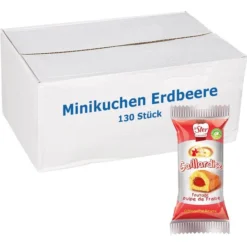 Le-Ster Kuchen Minikuchen Erdbeere, Je 30g, 130 Stück