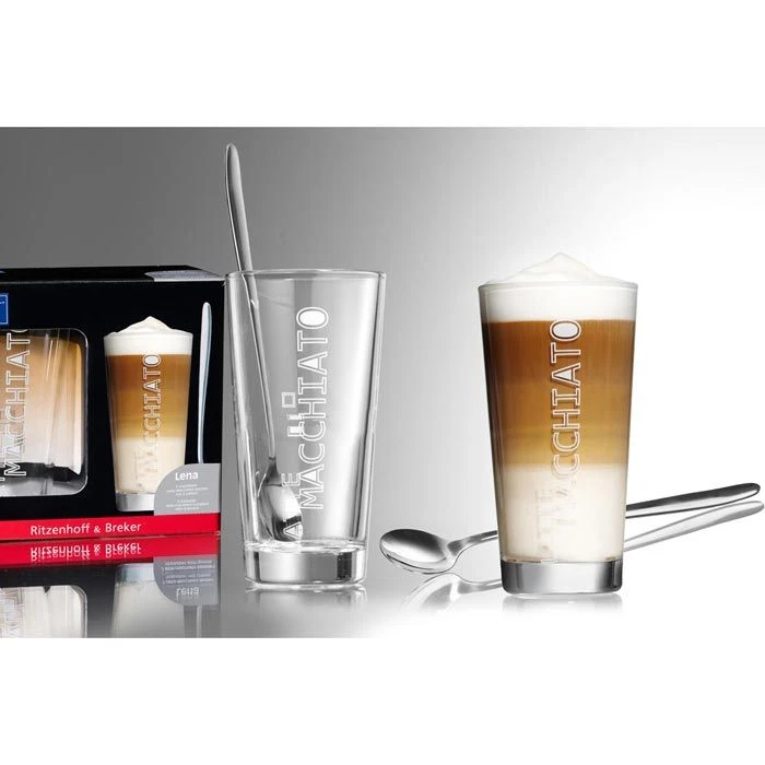 Ritzenhoff&Breker Kaffeegläser Lena, Set Mit Löffel, Latte Macchiato, 350ml, 4-teilig 3 Ritzenhoff&Breker Kaffeegläser Lena, Set Mit Löffel, Latte Macchiato, 350ml, 4-teilig – Bild 3