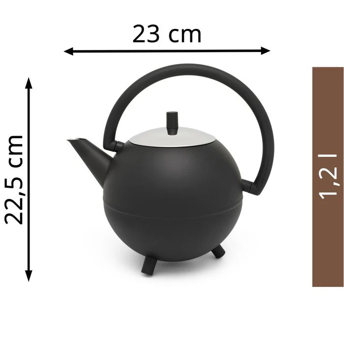 Bredemeijer Tee-Kanne Duet Design Saturn Edelstahl, Doppelwandig, Schwarz Matt, 1,2 L 2 Bredemeijer Tee-Kanne Duet Design Saturn Edelstahl, Doppelwandig, Schwarz Matt, 1,2 L – Bild 2