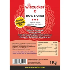 Wiezucker Zuckerersatz E, 100 Prozent Erythrit, Kalorienfrei, 1kg -Bredemeijer Geschaft 9d0dd86863d2f8be88d1b0fc0e0df0b13907289b zucker wiezucker e zuckerersatz 100 erythrit