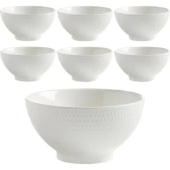 Maxwell & Williams Maxwell&Williams Müslischale Diamonds DV0041, Porzellan, Weiß, 15cm, Set, 6 Stück