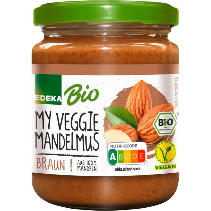 Edeka Brotaufstrich Mandelmus Braun, BIO, 100% Mandeln, 500g 1 Edeka Brotaufstrich Mandelmus Braun, BIO, 100% Mandeln, 500g