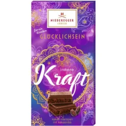 Niederegger Tafelschokolade Glücklichsein, Kraft, Marzipan-Tafel, Kakao Mit Kakaonibs, 100g