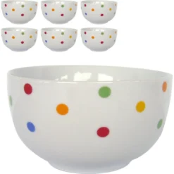 Van-Well Müslischale Capri, Porzellan, Mit Dekor, 13cm, Set, 6 Stück