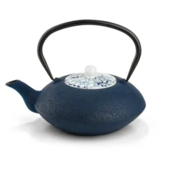 Bredemeijer Tee-Kanne Yantai, Gusseisen, Mit Edelstahl-Filter, Dunkelblau, 1,2 L