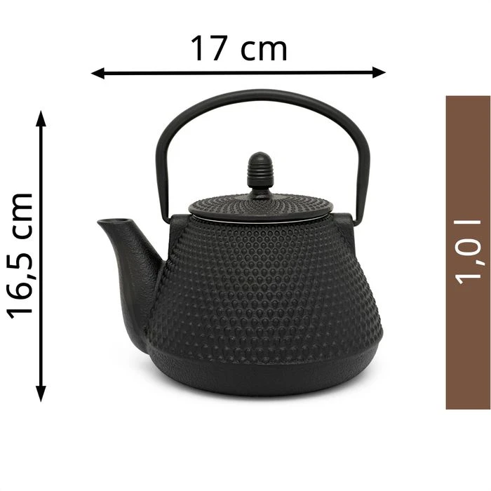 Bredemeijer Tee-Kanne Wuhan, Gusseisen, Mit Edelstahl-Filter, Schwarz, 1,0 L 2 Bredemeijer Tee-Kanne Wuhan, Gusseisen, Mit Edelstahl-Filter, Schwarz, 1,0 L – Bild 2