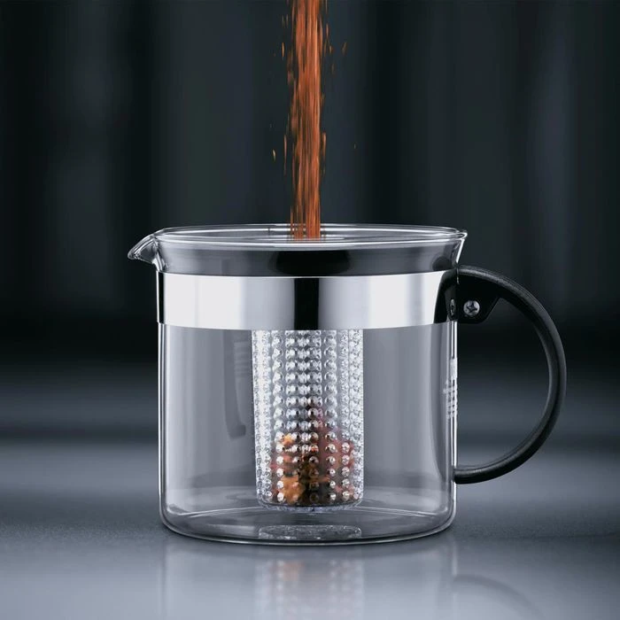 Bodum Tee-Kanne Bistro Nouveau 1875-01 Glas, Mit Kunststoff-Sieb, Schwarz, 1,0 L 3 Bodum Tee-Kanne Bistro Nouveau 1875-01 Glas, Mit Kunststoff-Sieb, Schwarz, 1,0 L – Bild 3