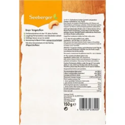 Seeberger Cashewkerne Ganze Nüsse, Geröstet Und Gesalzen, 150g -Bredemeijer Geschaft c7c4ce71ba219367a840e937d0e607de10890c62 cashewkerne seeberger ganze nuesse
