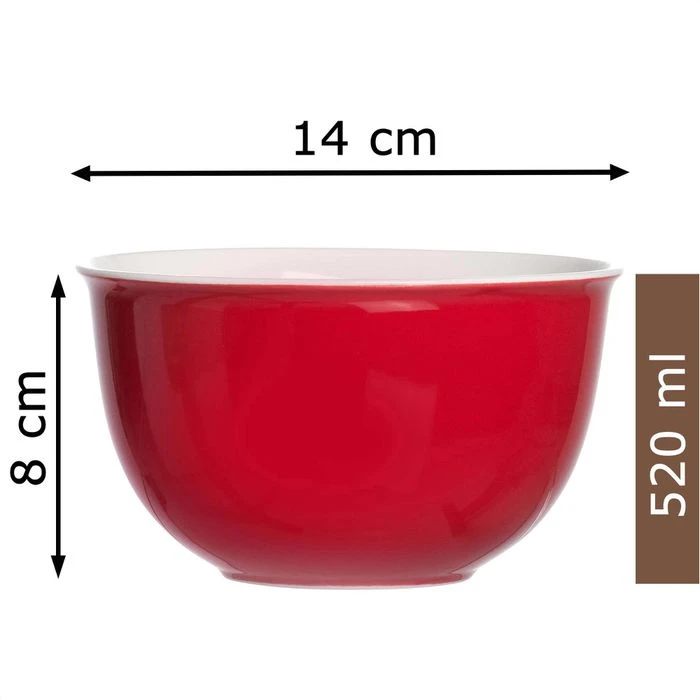 Ritzenhoff&Breker Müslischale Doppio, Porzellan, Rot, 14cm, Set, 6 Stück 2 Ritzenhoff&Breker Müslischale Doppio, Porzellan, Rot, 14cm, Set, 6 Stück – Bild 2
