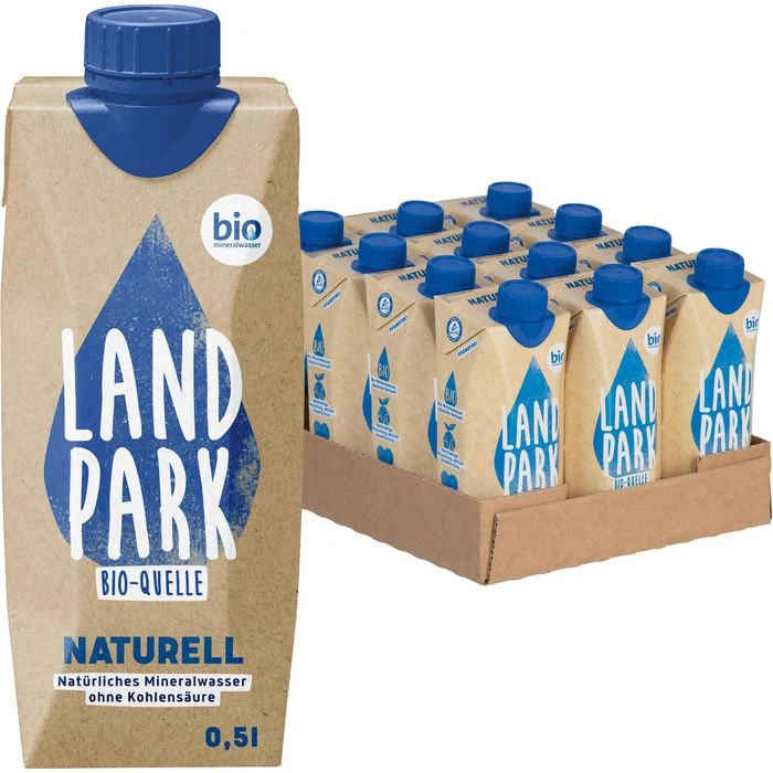 Landpark Mineralwasser Naturell, BIO, Ohne Kohlensäure, Je 0,5 Liter, 12 Stück 1 Landpark Mineralwasser Naturell, BIO, Ohne Kohlensäure, Je 0,5 Liter, 12 Stück