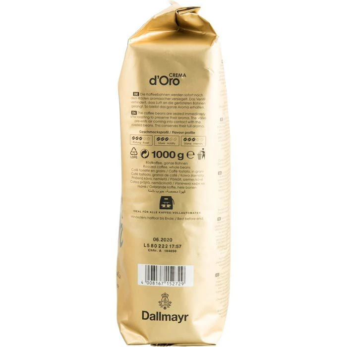 Dallmayr Crema D Oro Ganze Bohnen 1 Kg Kaffee 5 Dallmayr Crema D Oro Ganze Bohnen 1 Kg Kaffee – Bild 5