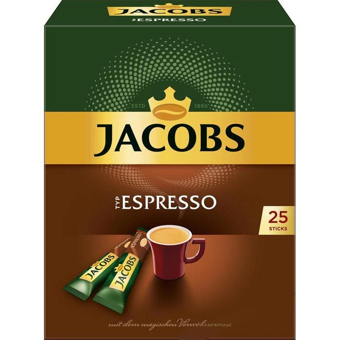 Jacobs Kaffee Espresso, Instant-Kaffee, Intensiv, 25 Portionssticks 1 Jacobs Kaffee Espresso, Instant-Kaffee, Intensiv, 25 Portionssticks