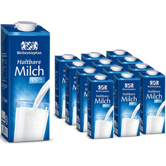 Weihenstephan Milch Fettarme H-Milch 1,5% Fett, Je 1 Liter, 12 Stück 1 Weihenstephan Milch Fettarme H-Milch 1,5% Fett, Je 1 Liter, 12 Stück