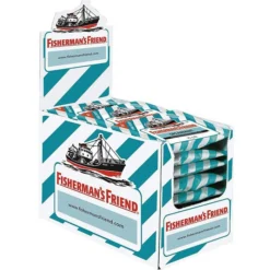 Fishermans-Friend Kräuterbonbons Spearmint, Zuckerfrei, Je 25g, 24 Beutel