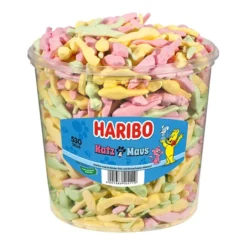 Haribo Schaumzucker Katz & Maus, 1060g, 530 Stück, In Dose