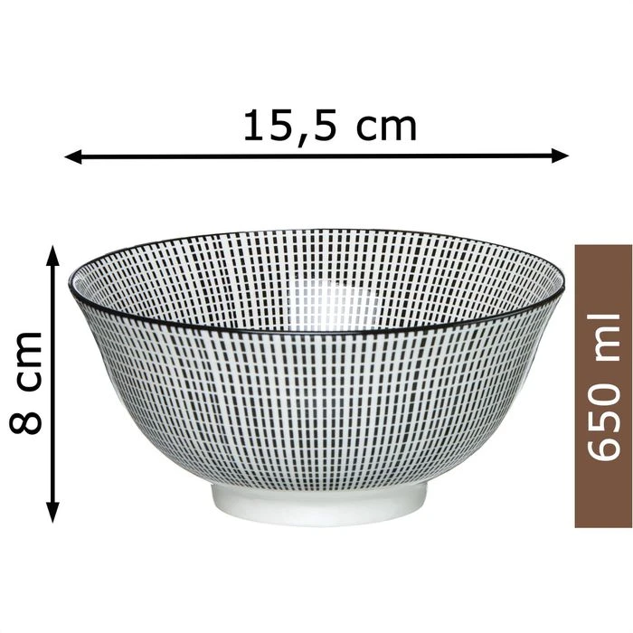 Ritzenhoff&Breker Müslischale Takeo, Porzellan, Schwarz / Weiß, 15,5cm, Set, 4 Stück 2 Ritzenhoff&Breker Müslischale Takeo, Porzellan, Schwarz / Weiß, 15,5cm, Set, 4 Stück – Bild 2