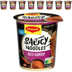 Maggi Fertiggericht Magic Asia Saucy Noodles, Red Curry, Je 75g, 8 Stück
