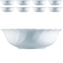 Arcoroc Müslischale Trianon ARC D6883, 16cm, Opalglas, Weiß, Set, 8 Stück